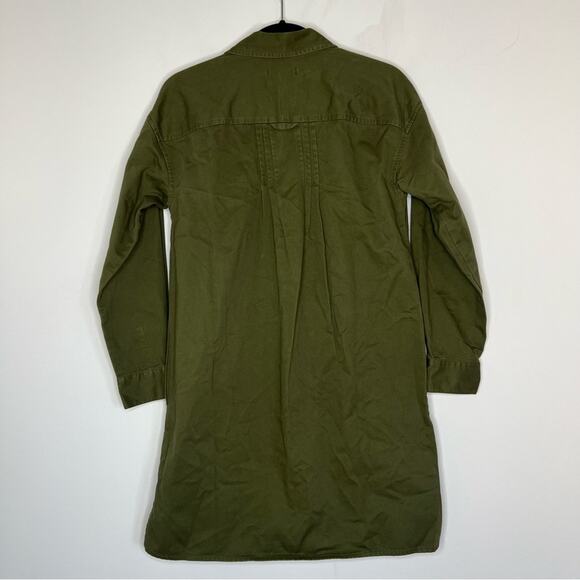 Madewell Green Chino Button Down Mini Shirtdress XS - Picture 5 of 6